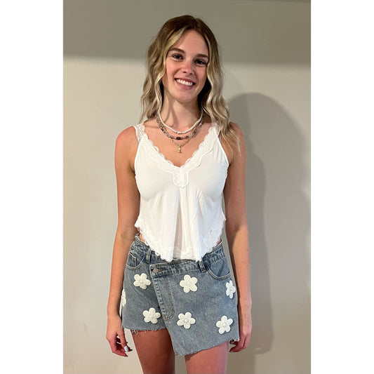 Denim Daisy Skort