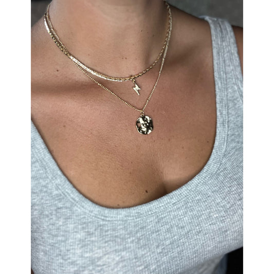 Charm Layered Lightning Necklace