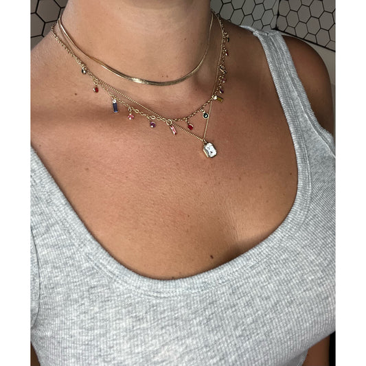 Baguette Stone Layered Necklace